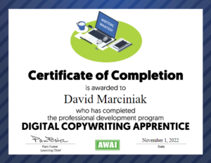 Digital Copywriting Apprentice Certificate